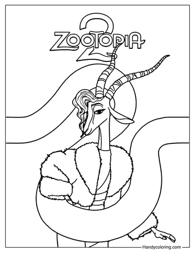 Coloring Page Zootopia 2 Gazelle