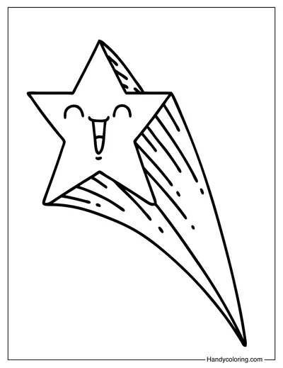Coloring Shooting Star For Kids
