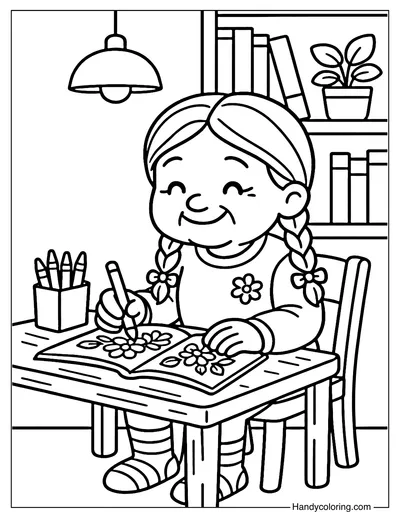 Coloring Time Grandma Coloring Page