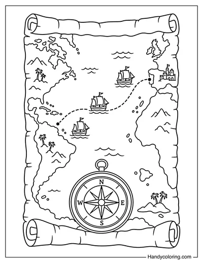 Columbus Voyage Map Across the Atlantic
