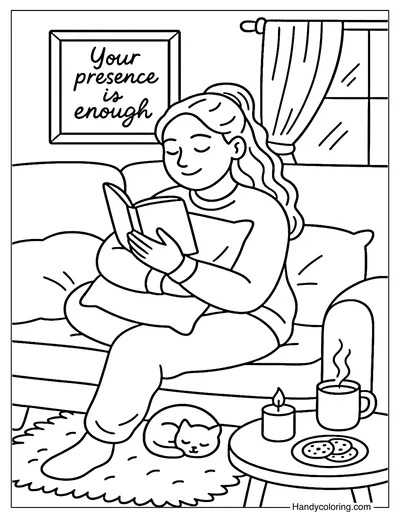 Comfort in My Room Coloring Page