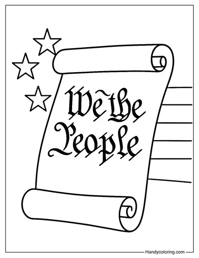 Constitution Scroll Coloring Page