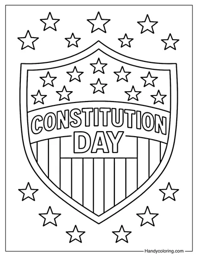 Constitution Shield Coloring Page