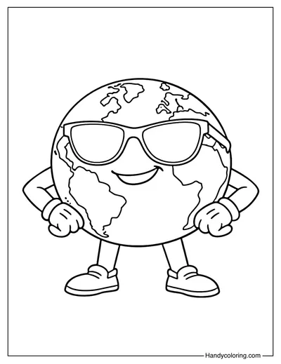Cool Earth with Sunglasses