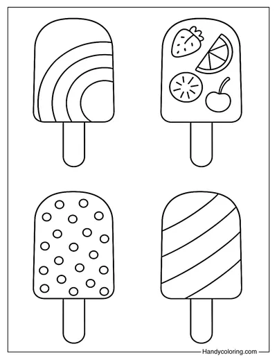 Cool Popsicle Party Coloring Page