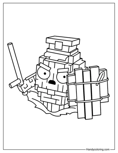 Copuccino Coloring Page Plants vs Brainrots