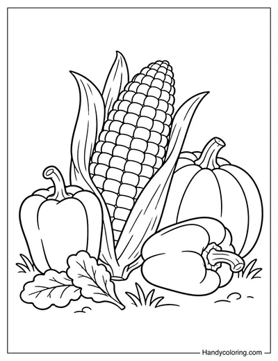 Corn with Pumpkin and Bell Pepper