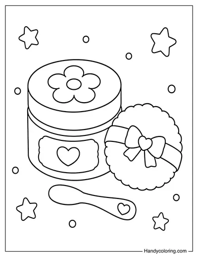 Cosmetic Cream Jar and Puff Set