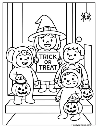Costumes Halloween Coloring Page for Kids