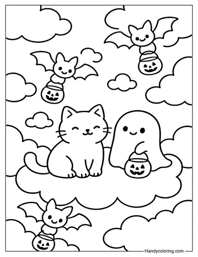 Cotton Candy Clouds Coloring Page