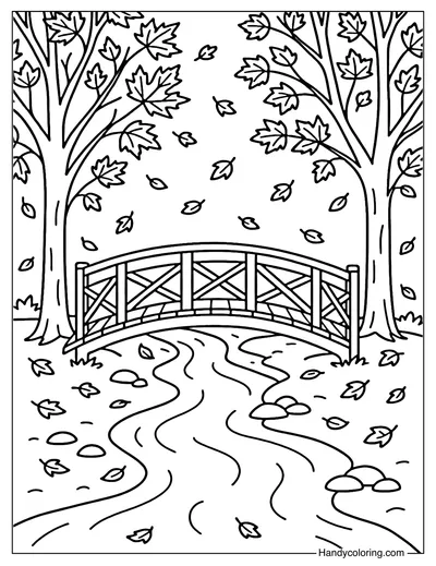 Covered Bridge Coloring Page