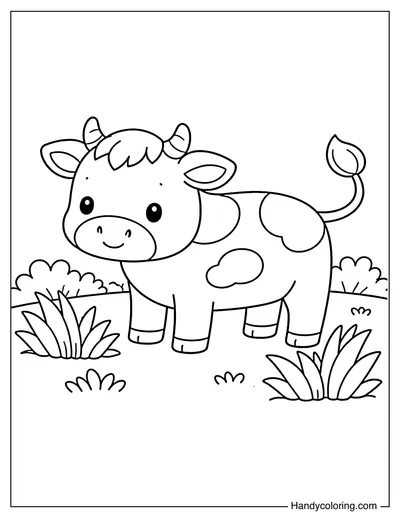 Cow in Green Field