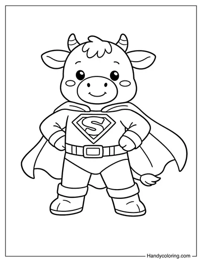 Cow Superhero In A Powerful Pose