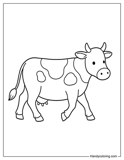 Cow Walking Side View