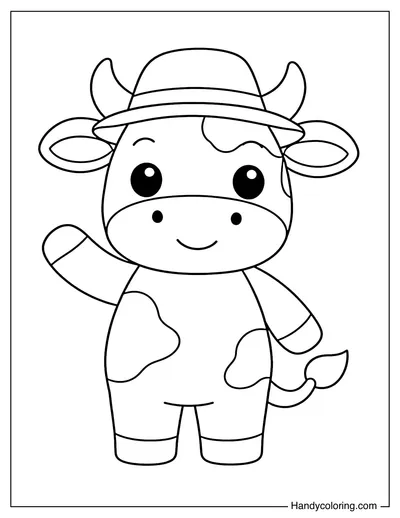 Cow Wearing A Simple Hat