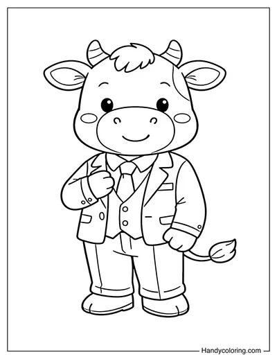 Cow Wearing Suit with Tie