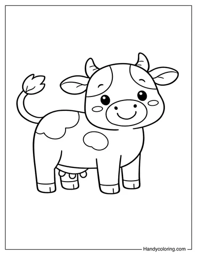 Cow with Tail Curled Up