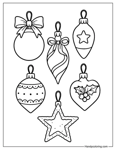 Cozy Christmas Ornament Set Coloring Page