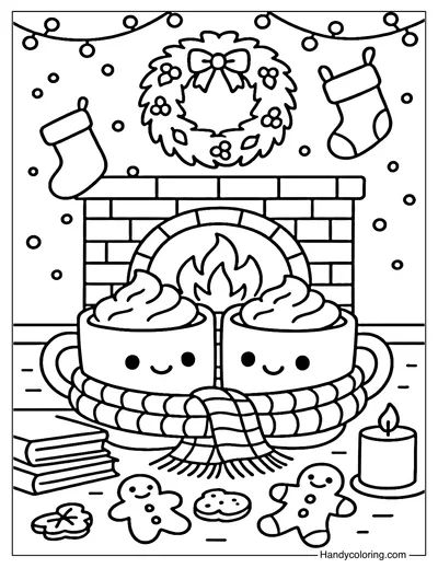 Cozy Cocoa Friends Coloring Page