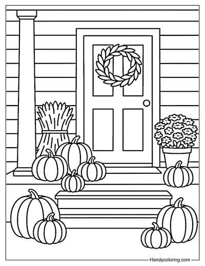 Cozy Front Porch Coloring Page