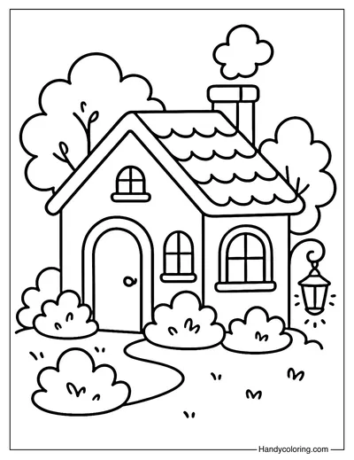 Cozy Home Lights Coloring Page
