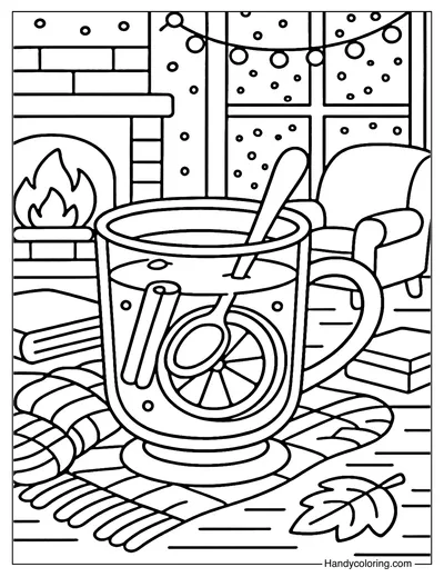 Cozy Hot Toddy Coloring Page