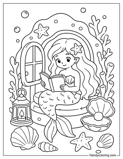 Cozy Mermaid Reading Corner