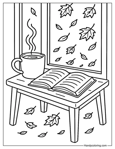 Cozy November Coloring Page