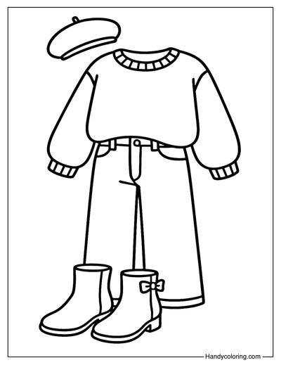 Cozy Outfit Set Coloring Page