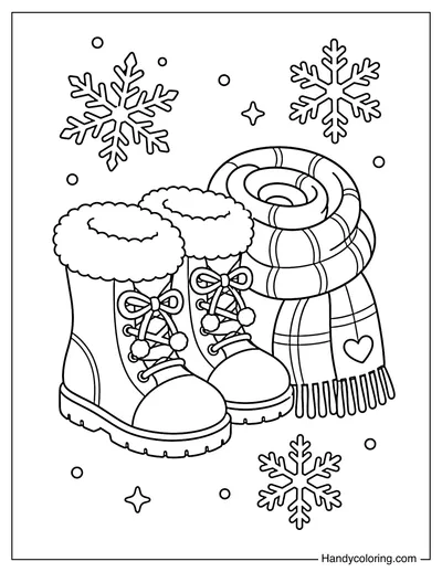 Cozy Winter Snow Boots with Scarf