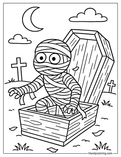 Crawling Mummy Coloring Page
