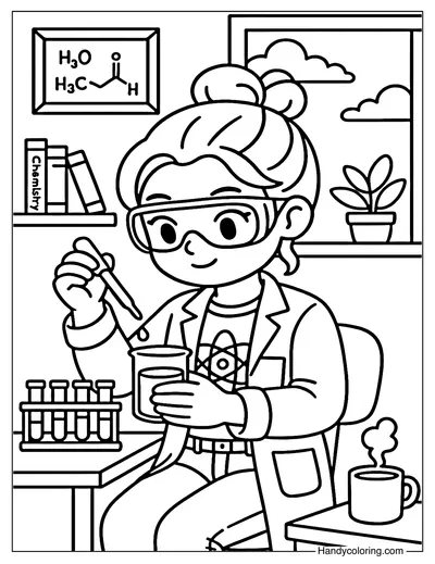 Creative Chemistry Lab Coloring Page