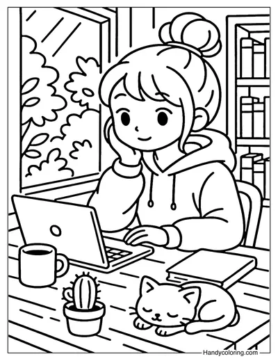 Creative Desk Bliss Coloring Page