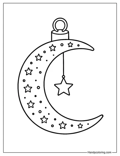 Crescent Ornament Coloring Page