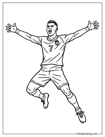 Cristiano Ronaldo Celebration Coloring Page