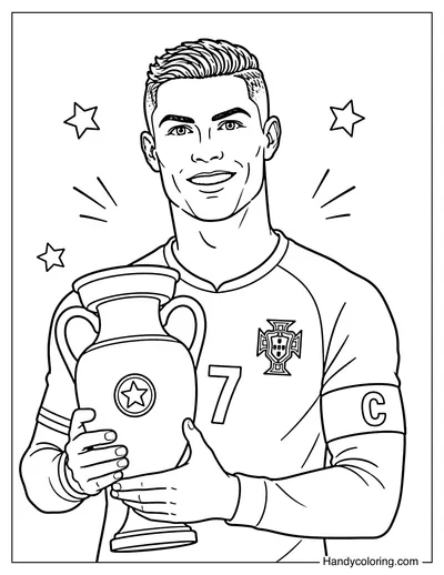 Cristiano Ronaldo Holding Trophy
