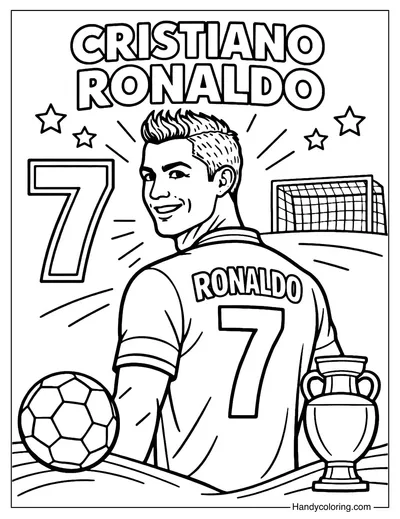 Cristiano Ronaldo Number 7 Coloring Page