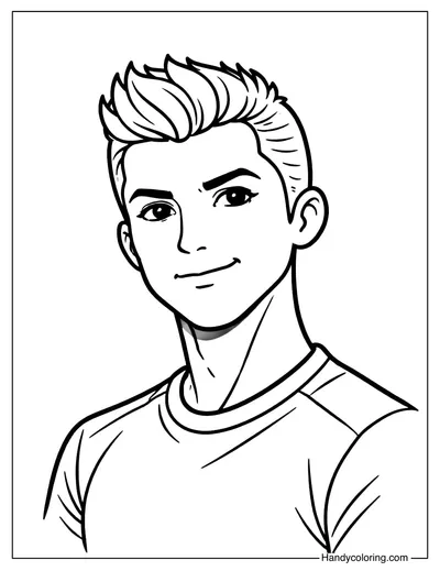 Cristiano Ronaldo Portrait Coloring Page