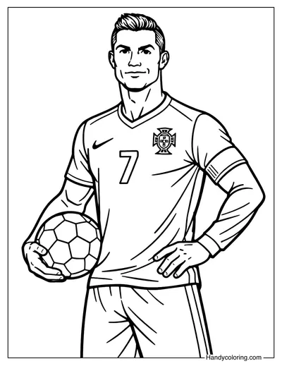 Cristiano Ronaldo Portugal Jersey Coloring Page