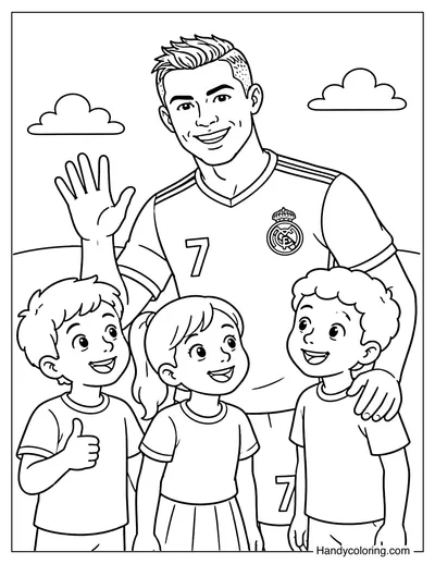 Cristiano Ronaldo With Kids Fans