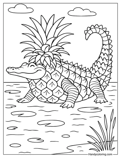 Crocodillo Ananasinno Coloring Page