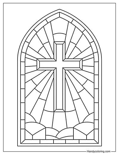Cross Inside Church Window