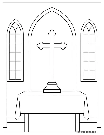 Cross on Church Altar