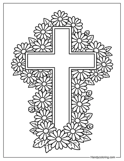 Cross with Daisy Flower