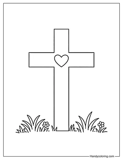 Cross with Small Heart