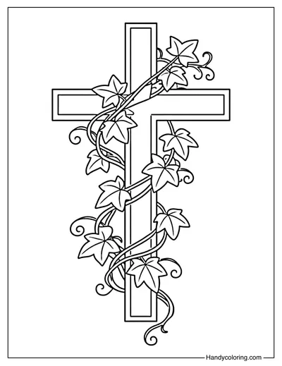 Cross with Vine Leaves