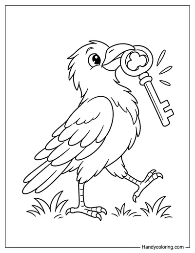 Crow Held a Key in Its Beak