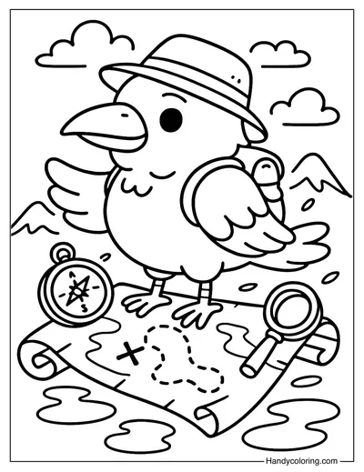 Crow Traveler Coloring Page