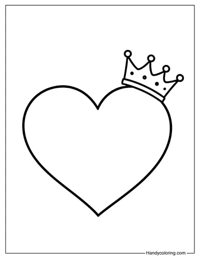 Crowned Heart Coloring Page