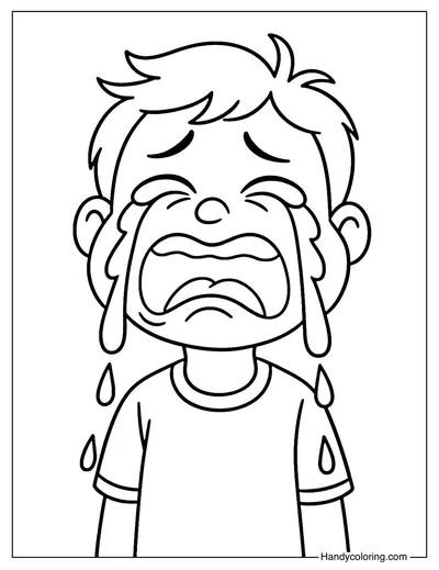 Crying Drama Coloring Page